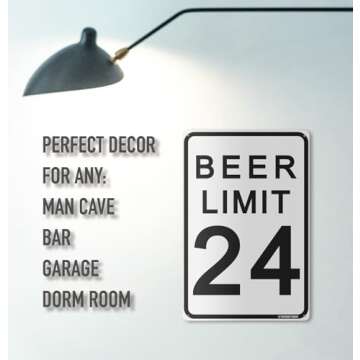 Beer Limit 12" x 8" Tin Funny Traffic Sign Man Cave Decor Garage/Bar/Beer Sign Dorm Room Decor