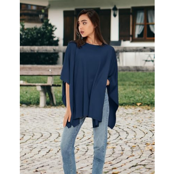 Cashmere Feel Women's Poncho Sweater - PULI