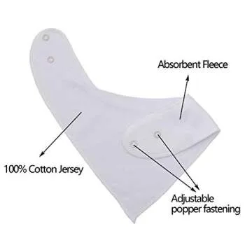 Maiwa Cotton White Bandana Drool Bibs for Baby Girl Boys for Drooling and Teething for 8 Pack