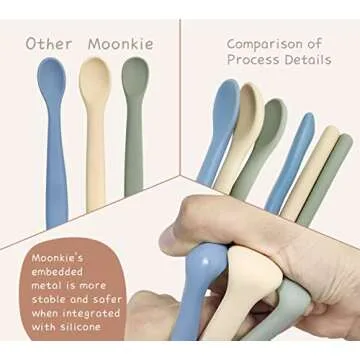 Moonkie Silicone Baby Spoons Set for 4+ Months