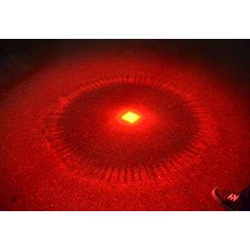 WAYLLSHINE High Power Red LED Flashlight - Powerful Single Mode Red Light Torch for Astronomy, Aviation, Night Observation - Black