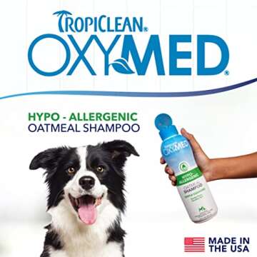 TropiClean OxyMed Hypoallergenic Dog Shampoo for Sensitive Skin, 20oz
