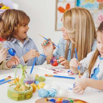 Acrylic Paint Brush Set, 4 Packs / 40 pcs Nylon Hair Brushes for All Purpose Oil Watercolor Painting Artist Professional Kits