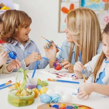 Acrylic Paint Brush Set, 4 Packs / 40 pcs Nylon Hair Brushes for All Purpose Oil Watercolor Painting Artist Professional Kits