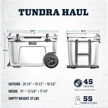 YETI Tundra Haul Wheeled Portable Cooler in Aquifer Blue