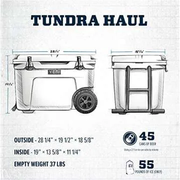 YETI Tundra Haul Wheeled Portable Cooler in Aquifer Blue