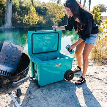 YETI Tundra Haul Wheeled Portable Cooler in Aquifer Blue