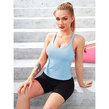 ATTRACO Women Yoga Racerback Tank with Built-in Bra