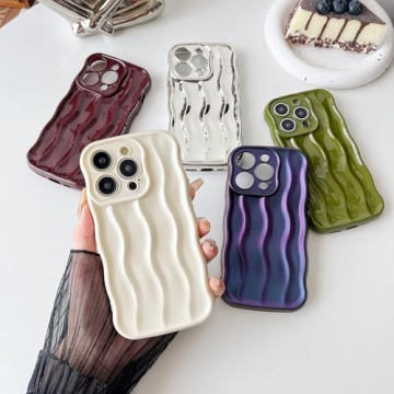 Water Ripple iPhone 14 Pro Case Silver Durable Wireless Charging