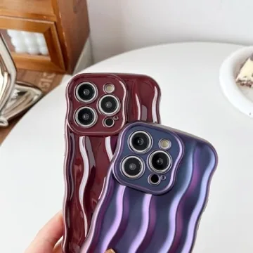 Water Ripple iPhone 14 Pro Case Silver Durable Wireless Charging