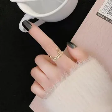 18k Gold Plated Adjustable Heart Star Rings for Women