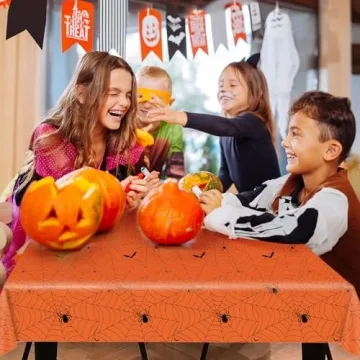 Halloween Spider Web Tablecloth Set 3 Pack Disposable Decor
