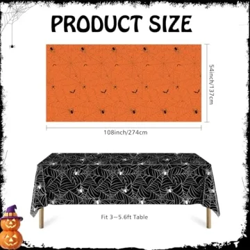 Halloween Spider Web Tablecloth Set 3 Pack Disposable Decor