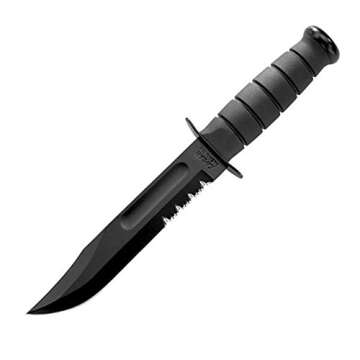 Ka-Bar Black Utility Knife with Durable Serrated Edge