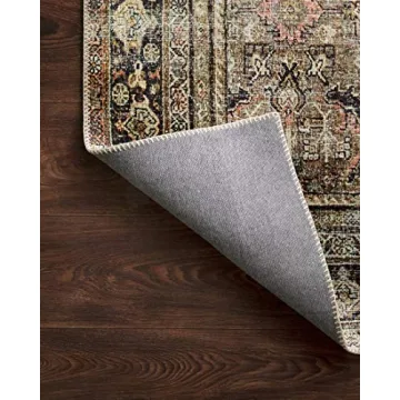 Loloi Layla Vintage Rug Soft Durable Easy Clean Olive Charcoal