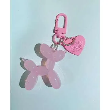 LAEKOU Jelly Balloon Dog Design Keychain for Women, Cute Girls Key Chain, Bag Charms Accessories for...