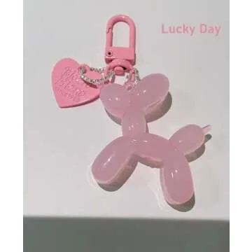 LAEKOU Jelly Balloon Dog Design Keychain for Women, Cute Girls Key Chain, Bag Charms Accessories for Car Purse Backpack