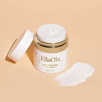 ELLAOLA 96 Hour Deep Moisturizing Baby Face Cream for Dry, Eczema Prone & Sensitive Skin - Daily Organic Face Lotion Nourishes & Hydrates, Fragrance Free | 1.7 fl. oz.