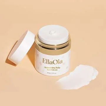 ELLAOLA 96 Hour Deep Moisturizing Baby Face Cream for Dry, Eczema Prone & Sensitive Skin - Daily Organic Face Lotion Nourishes & Hydrates, Fragrance Free | 1.7 fl. oz.