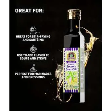 Organic Toasted Sesame Oil for Flavorful Healthy Cooking