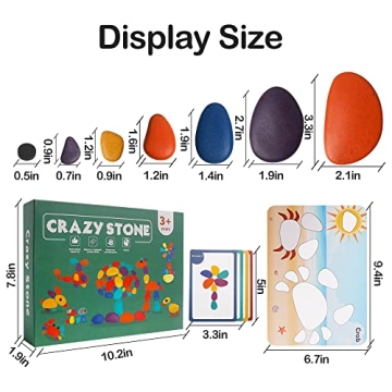 Colorful Wooden Sorting Stacking Stones for Kids Fun