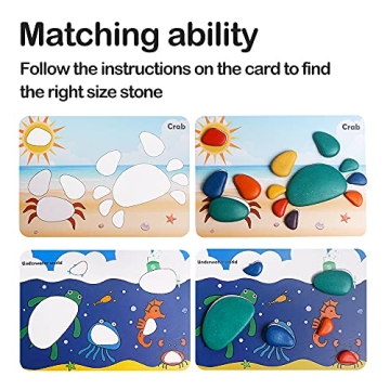 Colorful Wooden Sorting Stacking Stones for Kids Fun