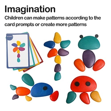 Colorful Wooden Sorting Stacking Stones for Kids Fun