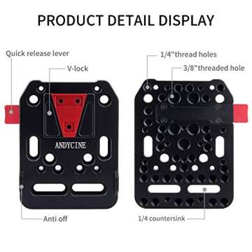 ANDYCINE Mini V-Lock Quick Release Plate for Filmmakers