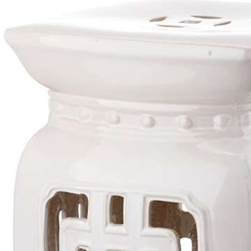 SAFAVIEH Beijing Filigree Ceramic Decorative Garden Stool - Elegant Cream Accent for Any Space