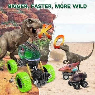 Dinosaur Pull Back Cars for 3-5 Year Old Boys