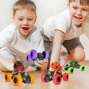 Dinosaur Pull Back Cars for 3-5 Year Old Boys