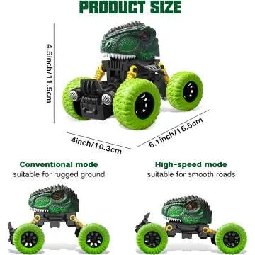 Dinosaur Pull Back Cars for 3-5 Year Old Boys