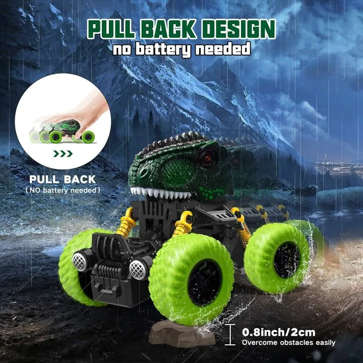 Dinosaur Pull Back Cars for 3-5 Year Old Boys