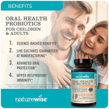 NatureWise Oral Probiotics for Teeth & Gums & Fresh Breath* - Chewable Sugar-Free Mint Tablet - Dent...