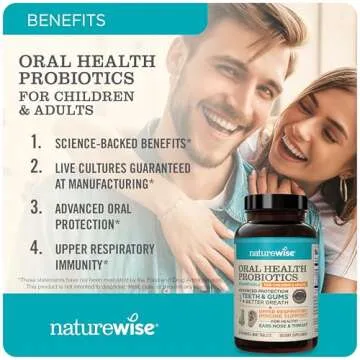 NatureWise Oral Probiotics for Teeth & Gums & Fresh Breath* - Chewable Sugar-Free Mint Tablet - Dent...