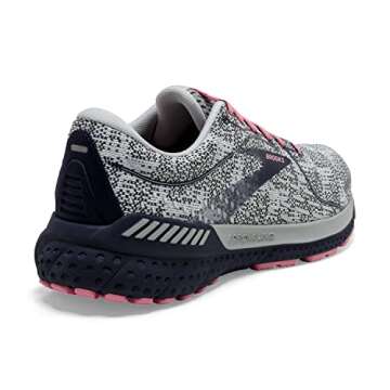 Brooks Women's Adrenaline GTS 21 Supportive Running Shoe - White/Peacoat/Coral - 8 Medium