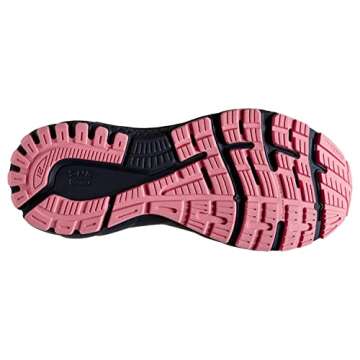 Brooks Women's Adrenaline GTS 21 Supportive Running Shoe - White/Peacoat/Coral - 8 Medium