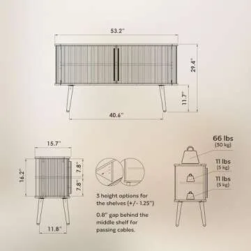 Stylish WERMO 53'' Blue Storage Accent Cabinet
