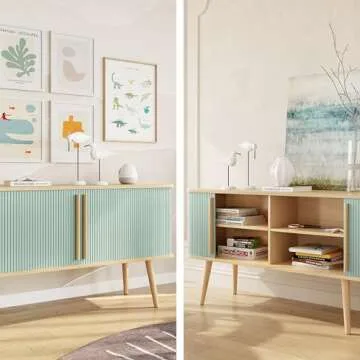 Stylish WERMO 53'' Blue Storage Accent Cabinet