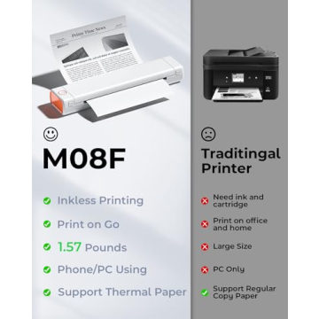 Phomemo M08F Wireless Thermal Printer Portable Inkless