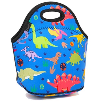 FlowFly Neoprene Kids Lunch Box - Dino Delight Insulated Meal Tote