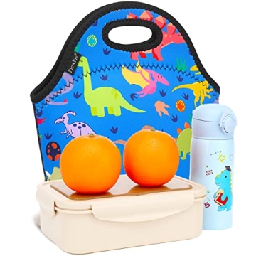 FlowFly Neoprene Kids Lunch Box - Cool Dinosaur Design