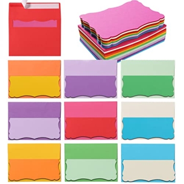100 Pack A7 Envelopes and Colorful 5 x 7 Cards - Self-Adhesive, Perfect for Invitations and More
