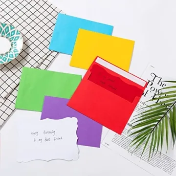 100 Colorful A7 Envelopes and Cards for Every Occasion