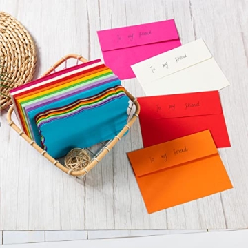 100 Colorful A7 Envelopes and Cards for Every Occasion