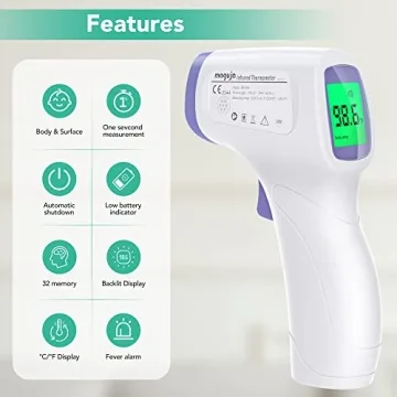 Touchless Forehead Thermometer for Adults Kids Fast Accurate
