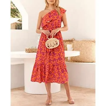 BTFBM Women’s One Shoulder Maxi Dress for Elegant Style