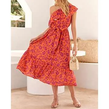 BTFBM Women’s One Shoulder Maxi Dress for Elegant Style