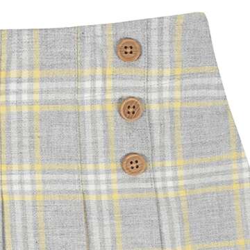 Gerber Baby Girls Toddler 2-piece Long-sleeve Tee Pleated Shirt & Skirt Set, Smile Plaid, 5T US