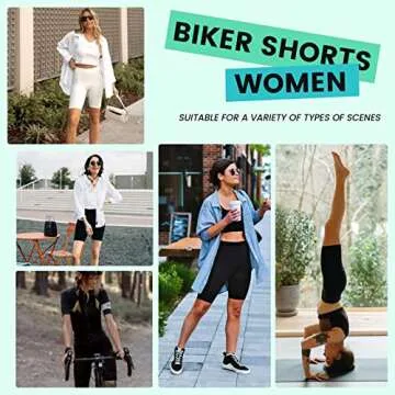 3 Pack Biker Shorts with Pockets for Women – 8"/5" High Waisted Tummy Control Workout Spandex Shorts for Gym Yoga